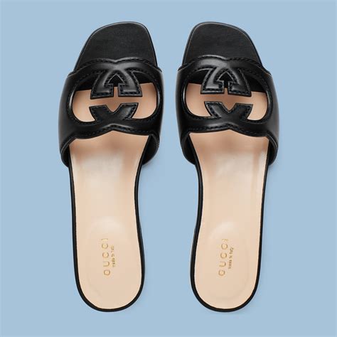 women's gucci interlocking g slide|Gucci ladies slides.